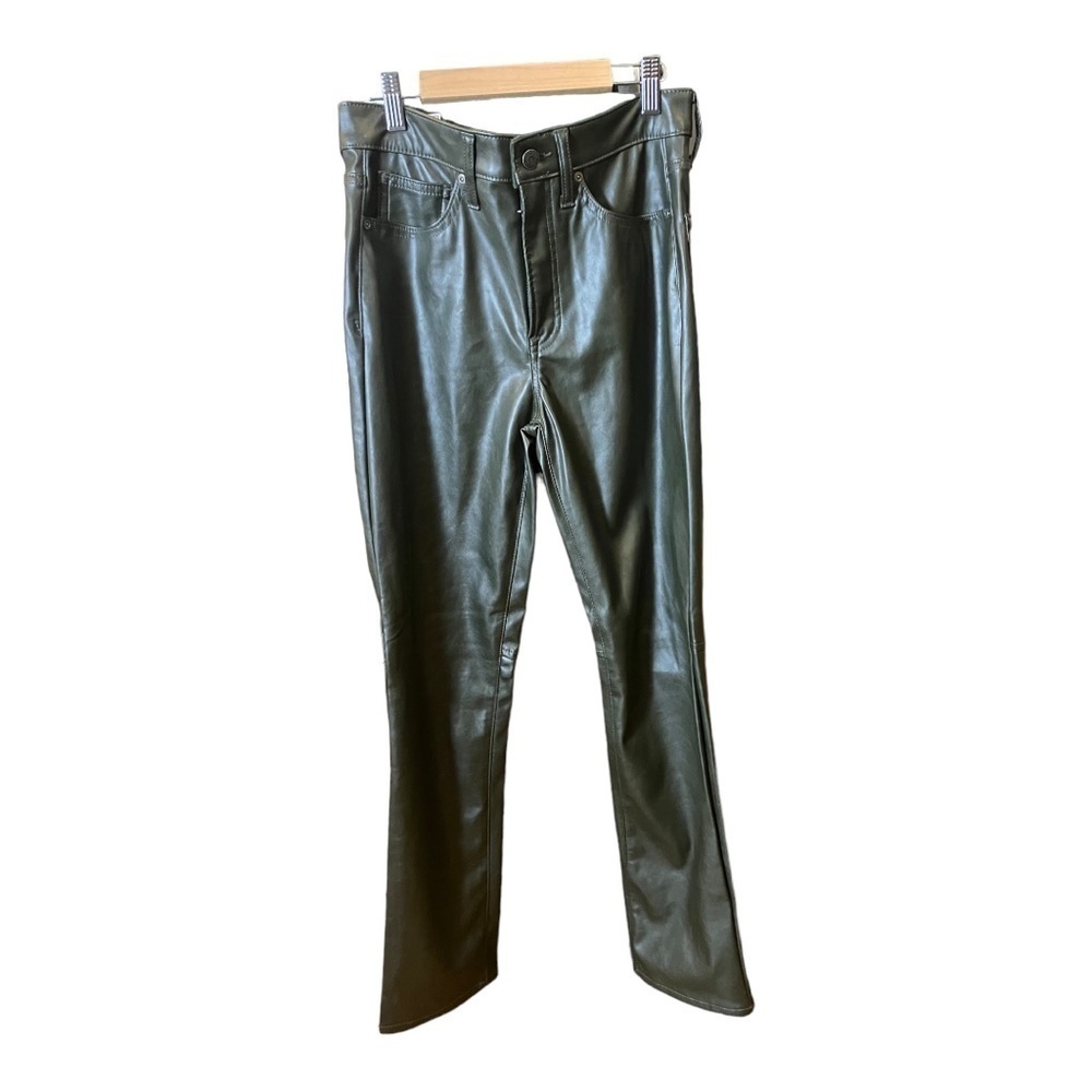 GAP Olive Green Faux Leather Pants Vintage Size 2
